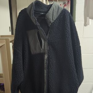 PacSun Black and Gray Sherpa Jacket